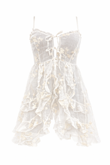 Blusa Mesh & Encaje Blanco