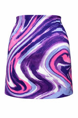Falda Corta Print Lila y Rosa