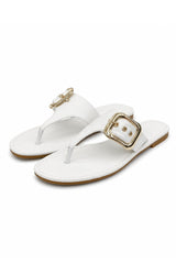 Sandalia Blanco con Hebilla