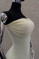 Vestido Strapples Rhinestone Amarillo