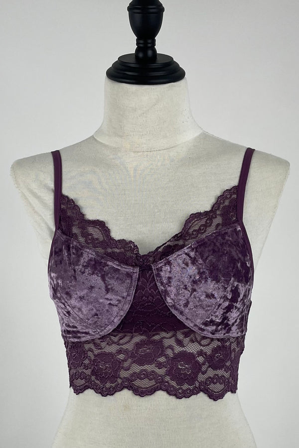 Bralette Velvet Lila con Encaje