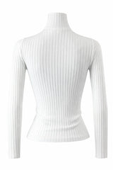 Blusa Cuello Tortuga Tela Punto Blanca