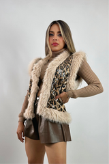 Chaleco Animal Print Con Peluche