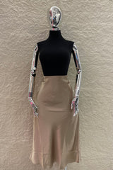 Falda Midi Satinada Champagne