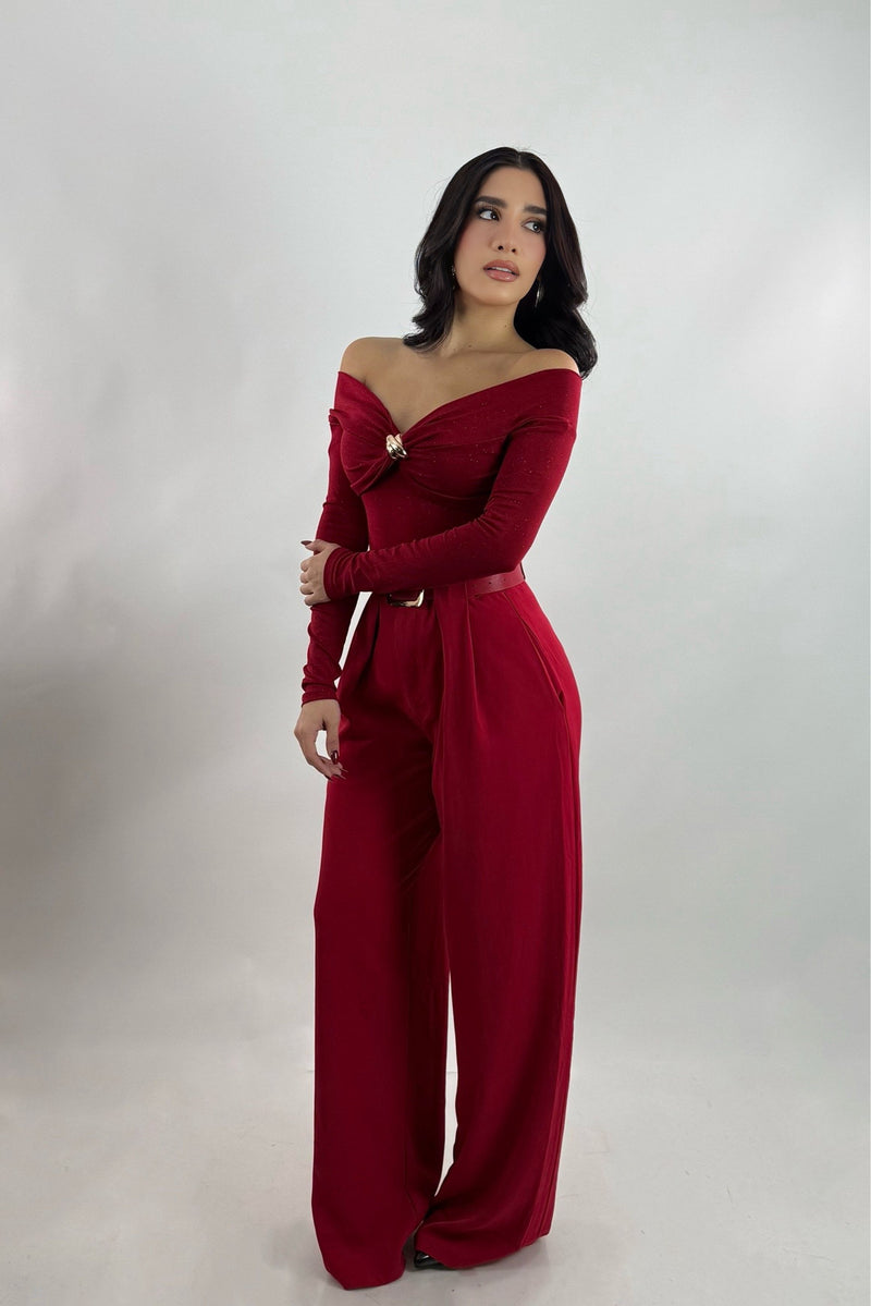 Pantalon Acampanado Rojo