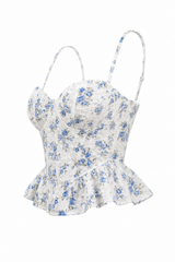 Croptop Floreado Azul
