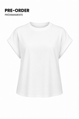 Blusa Cuello Crew Blanca