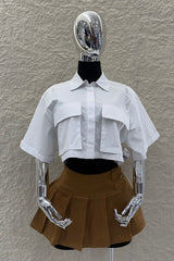 Falda Velvet Doble Hebilla Camel