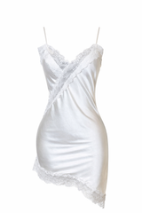 Vestido Encaje Asimetrico Blanco