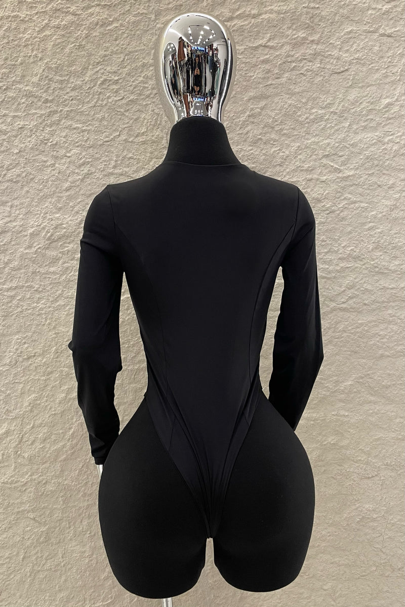 Pantiblusa Cuello V Manga Larga Negro