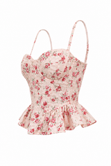 Croptop Floreado Rosa