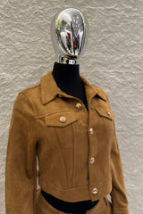 Jacket Corta Velvet Camel