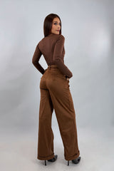 Blusa Manga Larga Ruched Cafe