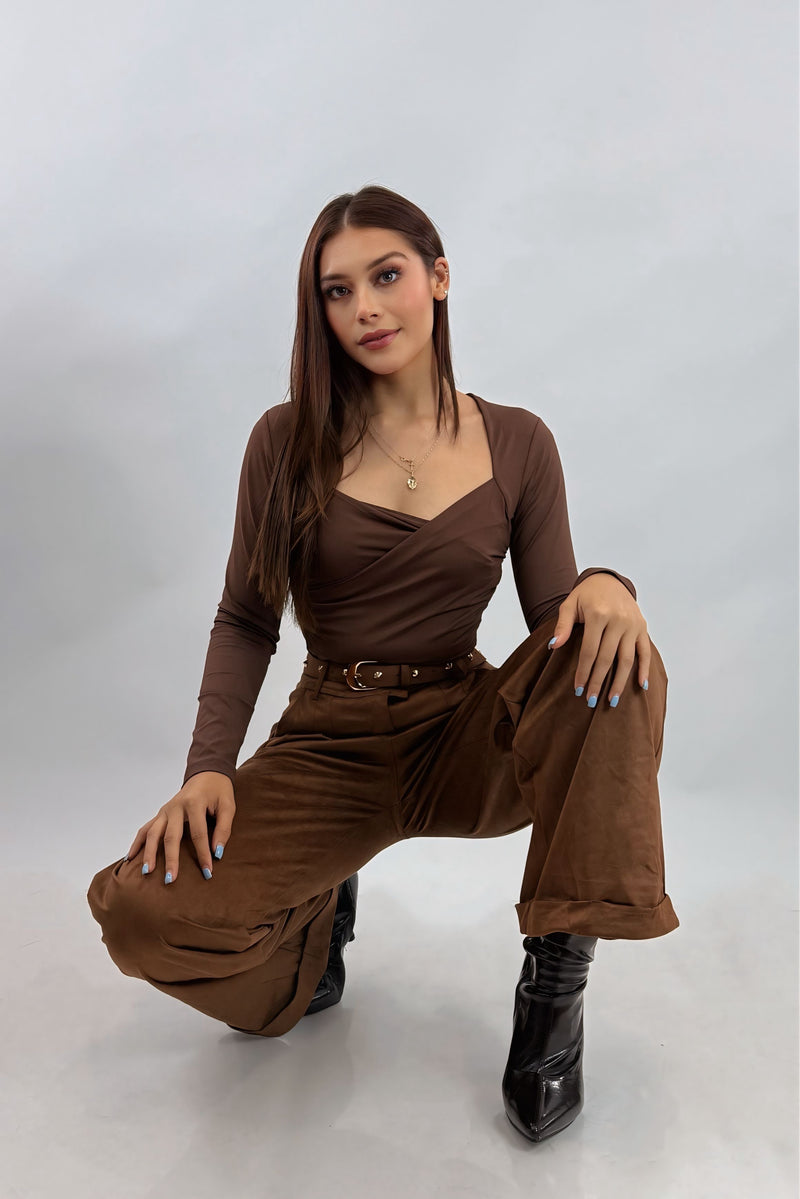 Pantalon Acampanado Cafe