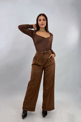 Pantalon Acampanado Cafe