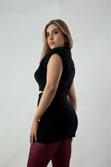 Set Top y Falda Sweater Negro