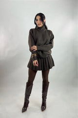 Set Sweater y Falda Cafe