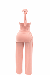 Romper Halter App de Falda Rosa