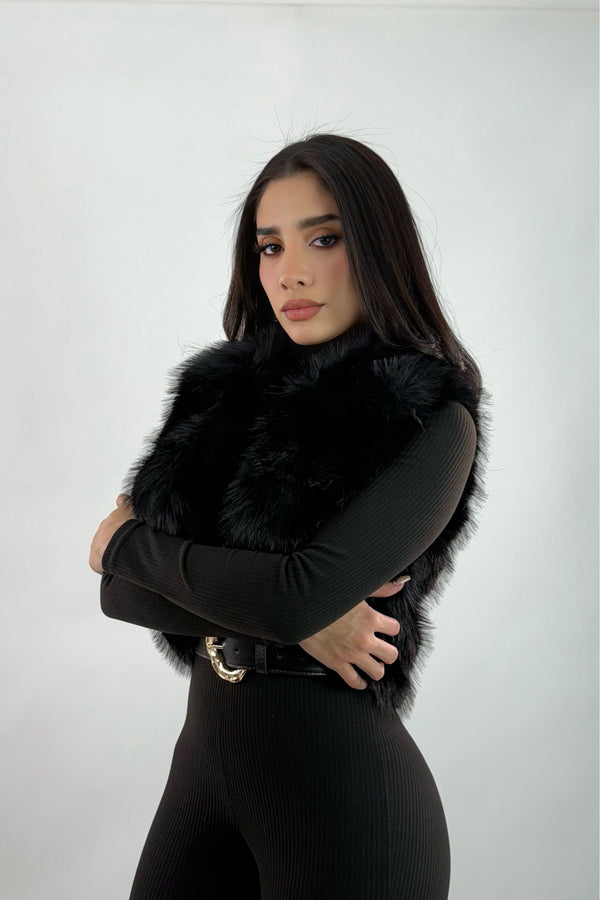 Chaleco Fox Fur Negro
