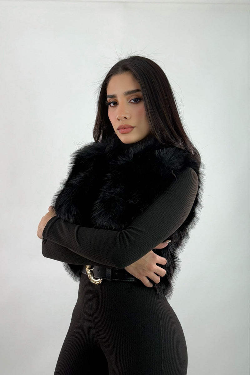 Chaleco Fox Fur Negro