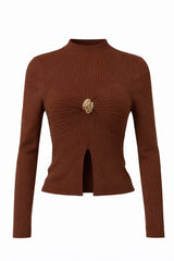 Blusa Manga Larga App Dorada Chocolate