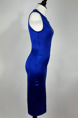 Vestido Midi Azul Satinado