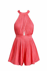 Jumper Halter Plisado Rosa