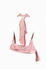 Blusa Halter Satinada Rosa