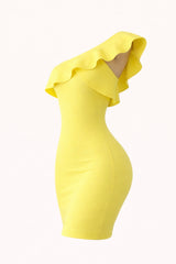 Vestido Con Olan En Manga