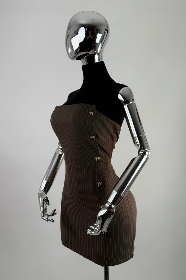 Vestido Strapless App de Moños Cafe