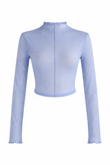 Blusa Corta Mesh Azul