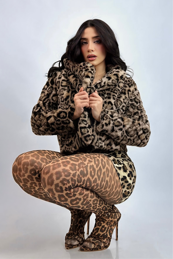 Blazer Faux Fur Animal Print