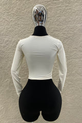 Blusa Manga Larga Ruched Ivory