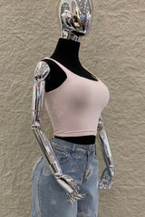 Crop Top de Tirantes Rosa