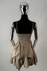 Vestido Corto Olanes Beige