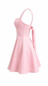 Vestido Corto Volado Rosa