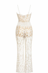 Romper Beige De Encaje