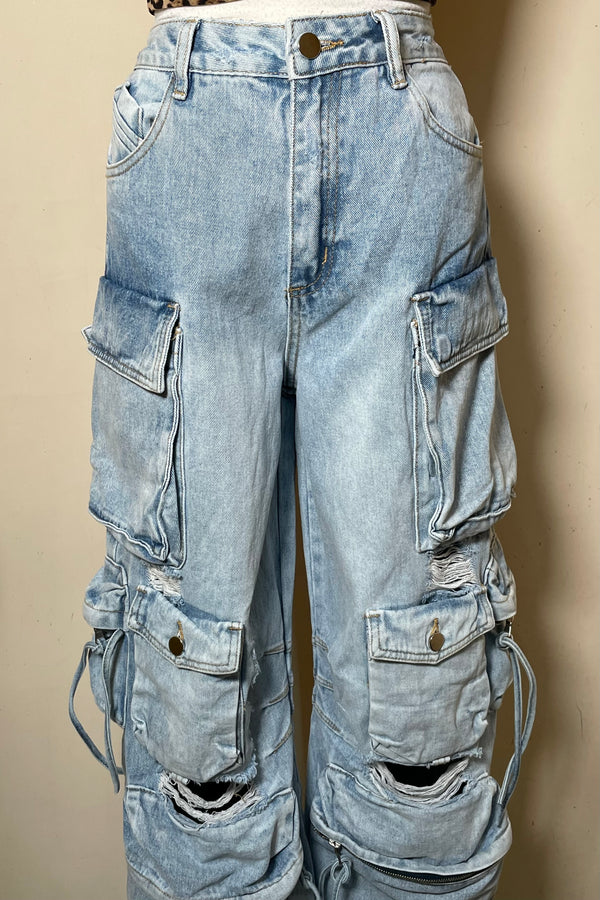 Pantalon Cargo Denim