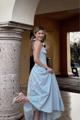 Vestido Midi Corset Azul