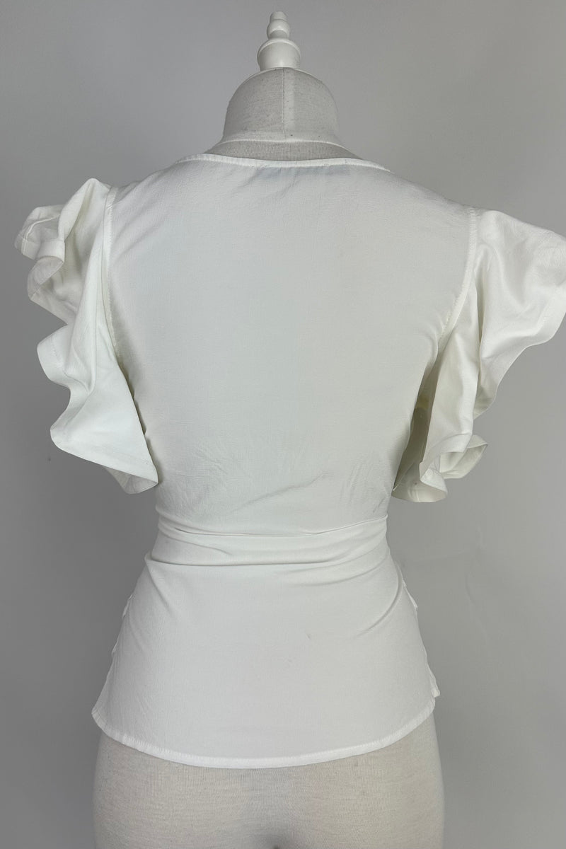 Blusa Corta Fajon Negro Color Blanca