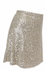 Falda Beige De Lentejuela
