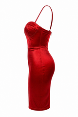 Vestido Midi Satinado Con Copa