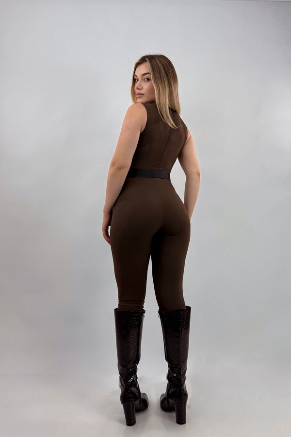 Romper Con Cinto Cafe