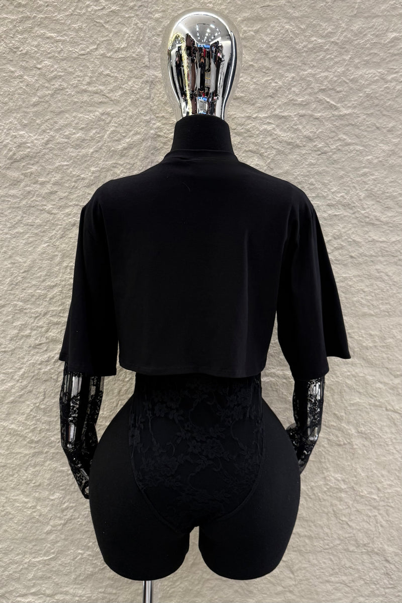 Pantiblusa Tshirt Encaje Negro