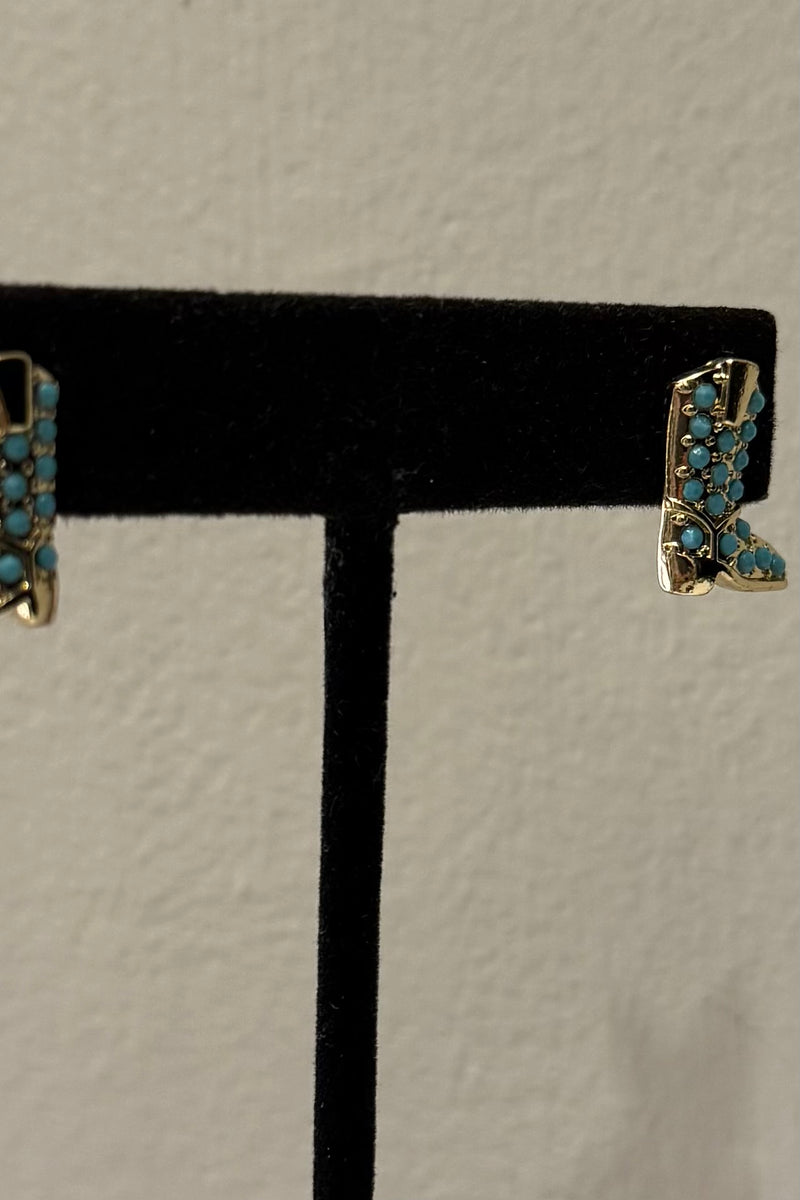 Aretes Cowboy Boots Turquoise