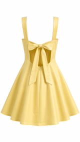 Vestido Corto Volado Amarillo