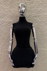 Mini Falda Abertura al Frente Negra