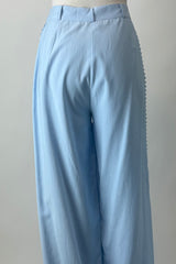 Pantalon Detalle Crochet Azul