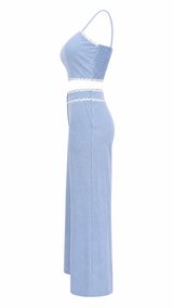 Set de Pantalón y Croptop Azul