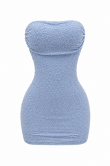 Vestido Strapples Rhinestone Azul